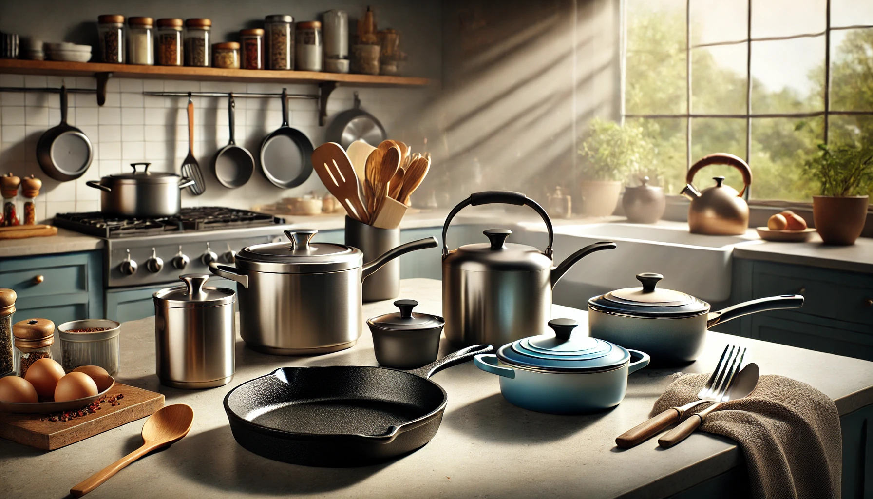 The Best Healthy  Cooking 3 Utensils: Cast Iron, Stainless Steel, and Ceramic Cookware for Safe and Nutritious Meals.